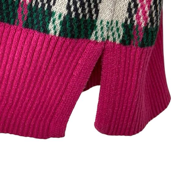 Charter Club Large Multicolor Pink Plaid Tartan Crewneck Sweater  Preppy - Picture 4 of 5